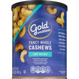 Gold Emblem Cashews Fancy Whole Lightly Salted With Sea Salt