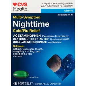 CVS Health Multi-Symptom Nighttime Cold/Flu Relief Softgels