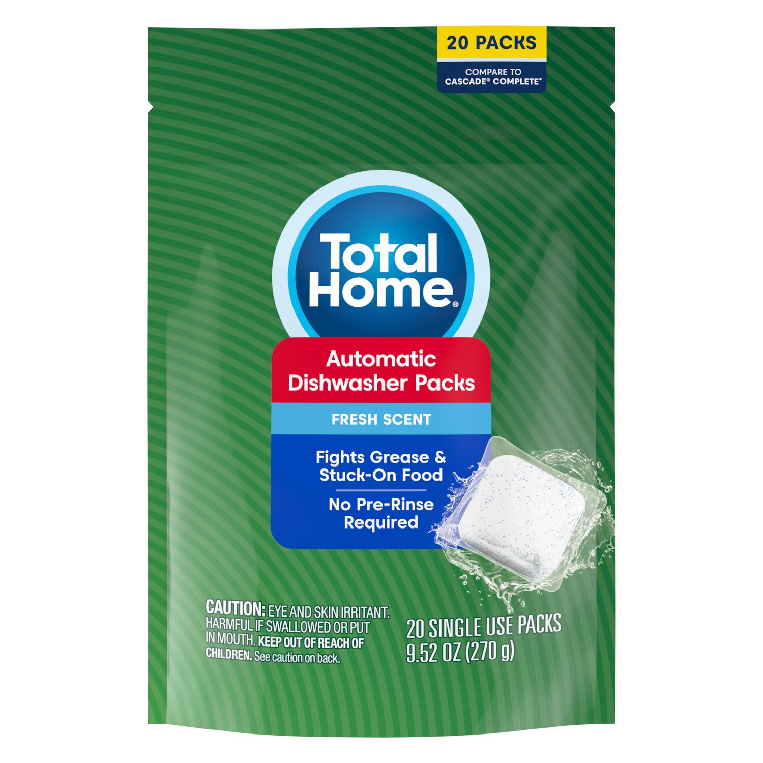 Total Home Automatic Dish Detergent Packs, Fresh Scent