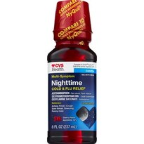 CVS NIGHTTIME Cold&Flu AC650+DM30+DS12.5/30ml Liquid Cherry