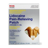 CVS Health Lidocaine Pain-Relieving Uncented Patches, 3 15/16" x 5 1/2" (10 cm x 14 cm), 6 CT