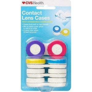 CVS Contact Lens Cases With Changeable Cover Grips 4-Pack