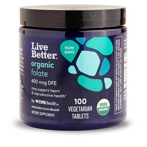 Live Better Organic Folate, 400mcg DFE, 100 CT