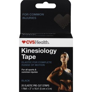 CVS Health Kinesiology Athletic Tape Black, 20CT