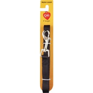 Pet Central Nylon Leash 4' Length, Black