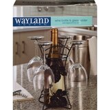 Wayland Square Wine Bottle & Glass Golder, thumbnail image 1 of 2