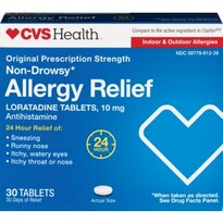 CVS Health Non-Drowsy 24 Hour Allergy Relief Tablets, 30 CT