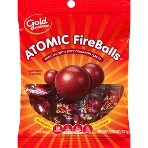 Gold Emblem ATOMIC FIREBALLS Candy (Peg Bag)