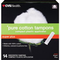 CVS Health Pure Cotton Tampons, Super Plus, 14 CT