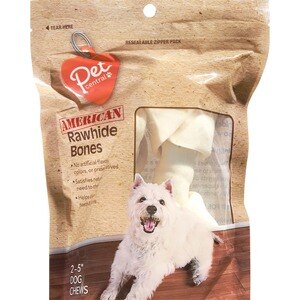 Pet Central Natural American Rawhide Dog Bones, 2CT