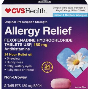 CVS Health Original Prescription Strength Allergy Relief Tablets, 2 CT 