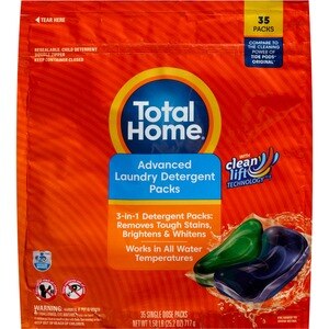 Total Home Advanced Laundry Detergent Pack, 35CT