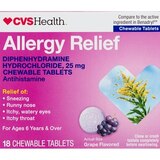 CVS Health Allergy Relief Meltaways Grape Flavored Diphenhydramine Hydrochloride Tablets, 18 CT, thumbnail image 1 of 1