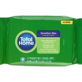 Total Home Sensitive Skin Flushable Moist Cleansing Cloths, 42CT, thumbnail image 1 of 2