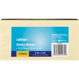 Caliber Sticky Notes Removable 3" Square 100Ct Pads 12-Pack, thumbnail image 1 of 1