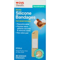 CVS Silicone Bandages Gentle/Sensitive Skin 3/4"x3" One Size