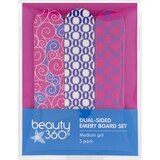 Beauty 360 Dual Sided Emery Board Set, 3 Pack, thumbnail image 1 of 1