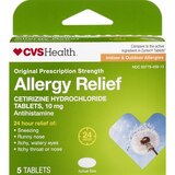 CVS Allergy Relief 24 Hour Cetirizine Hydrochloride Tablets, 5 CT, thumbnail image 1 of 1