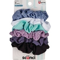 Scunci Soft Hold Fabric Ponytailers, 6CT