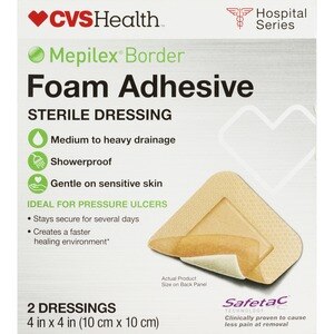 CVS Health Mepilex Border Foam Adhesive Sterile Dressings, 2CT