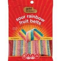 Gold Emblem Sour Rainbow Fruit Belts, 4.5 OZ