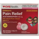 CVS Junior Pain Relief Dye Free Chewable Tablets Bubblegum Flavor, 24CT, thumbnail image 1 of 1