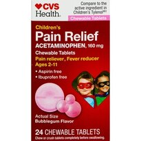 CVS Health Children's Pain Relief Chewable Tablets, Bubblegum, 24 CT