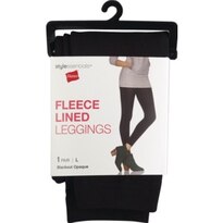 Style Essentials by Hanes Fleece Lined Leggings, Blackout Opaque