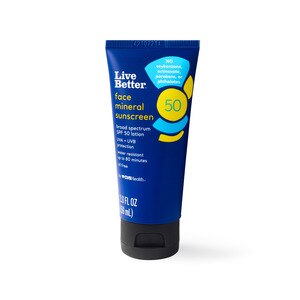 Live Better Face Mineral Sunscreen, SPF 50, 2 OZ