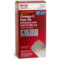 CVS Health Advanced Omega Fish Oil Enhanced with Krill Oil 900MG, 40CT