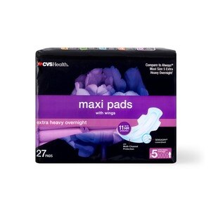 CVS Health Maxi Pads with Wings, Extra Heavy Overnight