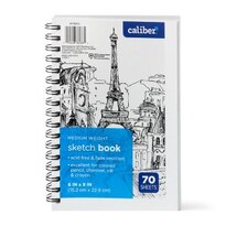 Caliber Sketch Book Acid Free Medium Weight 9x6" Wire Bound