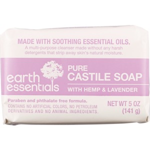 Earth Essentials Pure Castile Soap, Hemp & Lavender, 5 OZ
