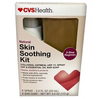 Natural Skin Soothing Kit, 2-Step Regimen with Colloidal Oatmeal USP 1% Spray, Oat & Essential Oil Bar Soap