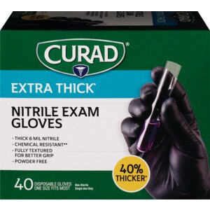 CVS Gloves Nitrile ExtraThick Disposable PwdrFree OneSz Blck