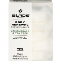 Blade Body Renewal Shower Tablets For Men, Lemongrass & Tea Tree, 5CT