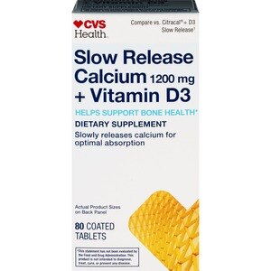 CVS Health + Slow Release Calcium 1200mg+Vitamin D + Slow Release 