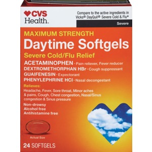 CVS Health Maximum Strength Daytime Softgels, 24 CT