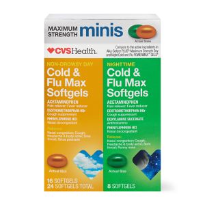CVS Health Cold & Flu Max Softgels, NT/DT Combo Pack, 24 CT