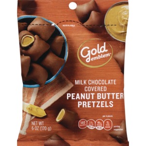Gold Emblem Milk Chocolate Covered Peanut Butter Pretzels, 6 OZ
