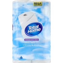 Total Home Ultra Soft Premium Bath Tissue, Mega Sized Rolls