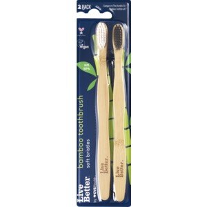 Live Better Bamboo Toothbrush, Soft, 2 Pack