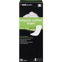 CVS Health Extra Long Organic Cotton Liners, 20 CT