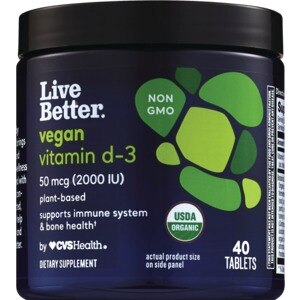 Live Better Organic D3 2000iu Chewable 50mcg, 40 CT