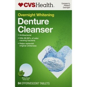 CVS Health Overnight Whitening Denture Cleanser, 84CT