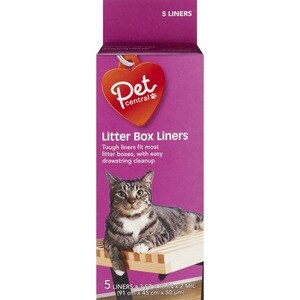 Pet Central Litter Box Liners With Drawstring 36"x18"x2 Mil