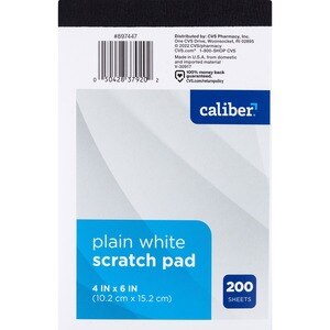 Caliber Scratch Pad Unruled 4x6" White