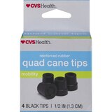 CVS Health Small Base Quad Cane Tips 1/2 Inch, thumbnail image 2 of 2