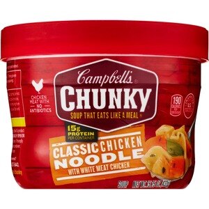 Campbell's Chunky Classic Chicken Noodle Soup Microwavable Bowl