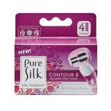 Pure Silk Contour 6 Manual Women's Razor Blade Refills, 4 Count, Womens Razors / Blades, thumbnail image 1 of 1